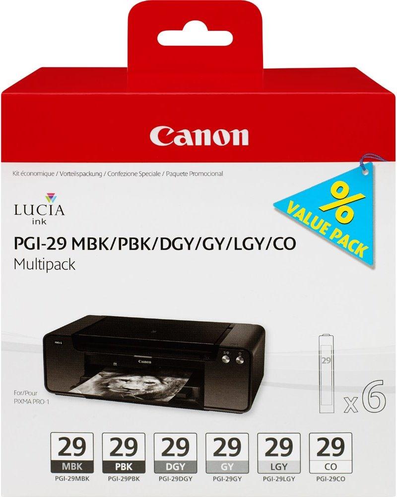 Inkoust Canon multipack PGI-29 MBK PBK DGY GY LGY CO