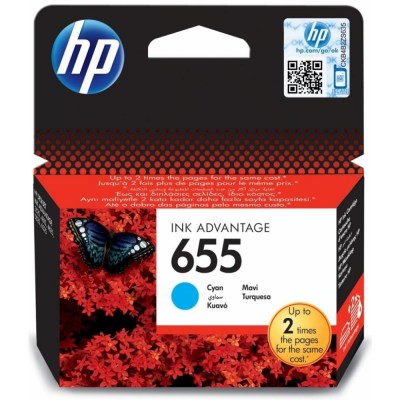 Inkoust HP 655 CZ110AE cyan